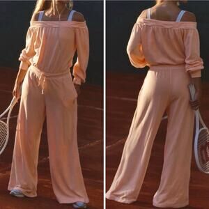 NWT Free People Movement One to Beat Onesie Pastel Peach Size Medium